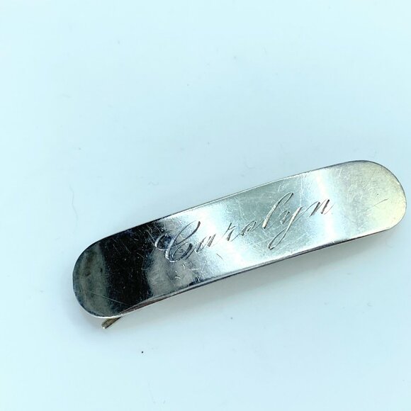 Vintage Sterling 925 Engraved Barrette \